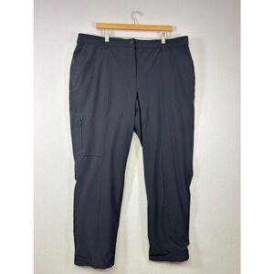 Talbots Active Pants Women 18W Black Stretch Straight Leg Cargo Pocket ID245